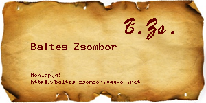 Baltes Zsombor névjegykártya